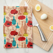 花、花瓶、ボトル キッチンタオル (四つ折り)