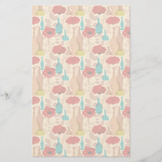 花、花瓶、ボトル 便箋 (正面)