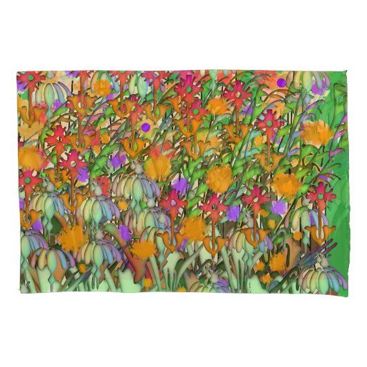 花 花 花 標準サイズ 枕カバー (正面)