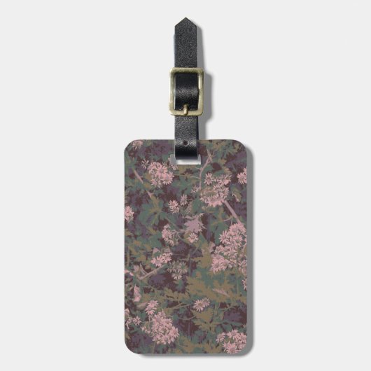 花、葉およびカムフラージュ ラゲッジタグ (正面縦)