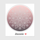 花、葉フローラ、ピンクの白レースの曼荼羅 シール (シート)