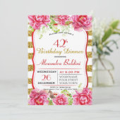 花 誕生日パーティー 招待状 (スタンド正面)