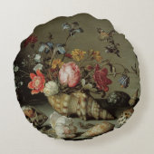 花、貝殻、昆虫の静物 バルタザール・ヴァン・デル・アスト ラウンドクッション (裏面)