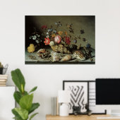 花・貝殻・昆虫バルタサール・ファン・デル・アスト ポスター (ホームオフィス)