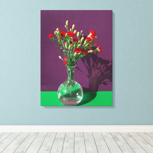 花 |赤い花束 キャンバスプリント (インサイチュ (ウッドフロア))