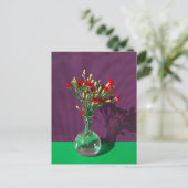 花 |赤い花束 ポストカード (スタンド正面)