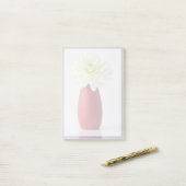 花 |赤い花瓶の白いダリア ポストイット (デスク上)