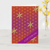 花 – 赤い金ゴールド模様 カード (黄色い花)