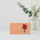 花 赤 オレンジ色 名刺 (スタンド正面)