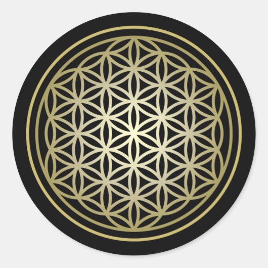 花 – 金ゴールドバージョン2 ラウンドシール (正面)