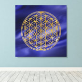 花 – 金ゴールド キャンバスプリント (インサイチュ (ウッドフロア))