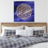 花 – 金ゴールド キャンバスプリント (インサイチュ (寝室))