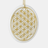 花 – 金ゴールド セラミックオーナメント (右)