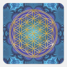 花 – 金ゴールド – フラクタル1 スクエアシール