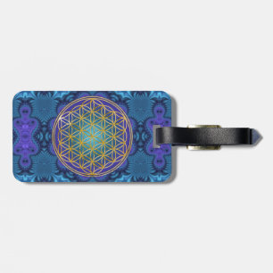 花 – 金ゴールド – フラクタル1 ラゲッジタグ