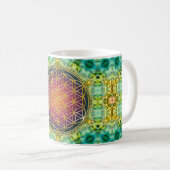 花 – 金ゴールド – フラクタル2 コーヒーマグカップ (正面右)