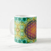 花 – 金ゴールド – フラクタル2 コーヒーマグカップ (正面左)