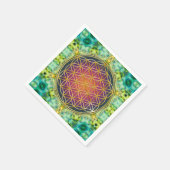 花 – 金ゴールド – フラクタル2 スタンダードカクテルナプキン (角)