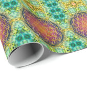 花 – 金ゴールド – フラクタル2 ラッピングペーパー (ロールコーナー)