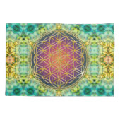 花 – 金ゴールド – フラクタル2 枕カバー (裏面)