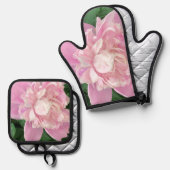 花 鍋つかみ&鍋敷きセット (正面/裏面)