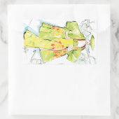 花 長方形シール (バッグ)