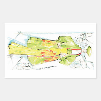 花 長方形シール