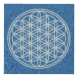 花 – 青 –  フェイクキャンバスプリント