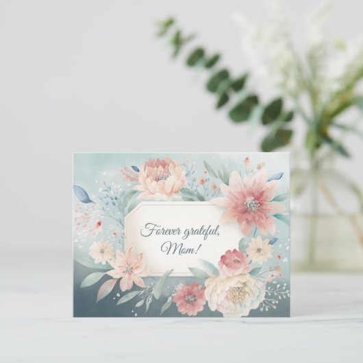 花（青） ポストカード (スタンド正面)