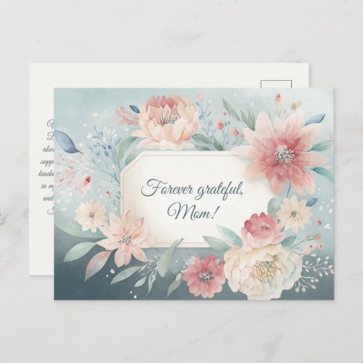 花（青） ポストカード (正面/裏面)