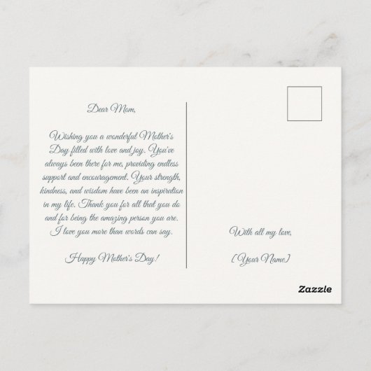 花（青） ポストカード (裏面)