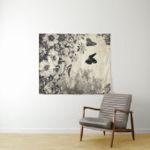 花、鳥と蝶の年齢の高い紙(3) タペストリー (インサイチュ(横))