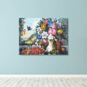 花 鳥 フルーツ 静物画 キャンバスプリント (インサイチュ (ウッドフロア))