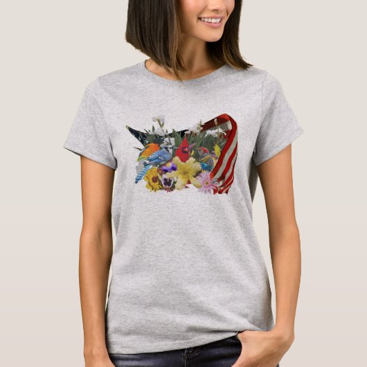 花 鳥 旗 Tシャツ (正面)