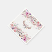 花&鹿〔雄ジカの〕枝角ウェディング素朴パーティーイベント スタンダードカクテルナプキン (角)