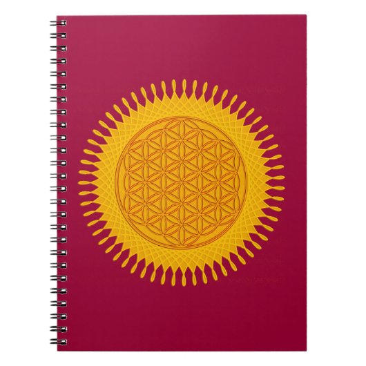 花 – 黄色の日当たりの良い ノートブック (正面)