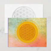 花 – 黄色の日当たりの良い ポストカード (正面/裏面)