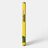 花 | 黄色の背景のひまわり iPhoneケース (左側面)