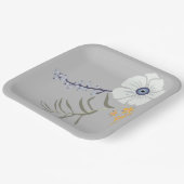 花 黄 青 ボタニカル イベント ペーパープレート (傾斜あり)