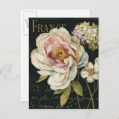 花(黒) ポストカード (正面/裏面)