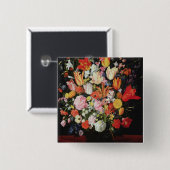 花、1610年代の静物画 缶バッジ (正面&裏面)