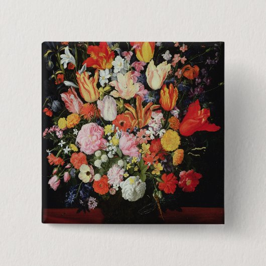 花、1610年代の静物画 缶バッジ (正面)