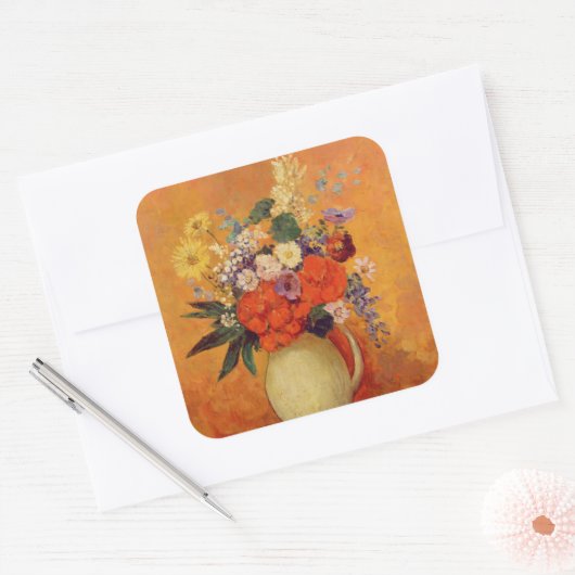 花， 1910#花# スクエアシール (封筒)