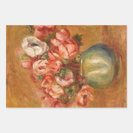 花(1)デカップトリオセットbyオーガストルノアール ラッピングペーパーシート (正面)