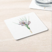 花： A007秋クロッカス –  スクエアペーパーコースター (アングル)