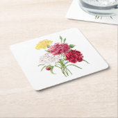 花： A008カーネーション –  スクエアペーパーコースター (アングル)