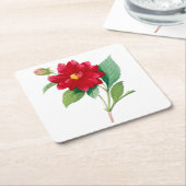 花： A010 Dhalia Doble - スクエアペーパーコースター (アングル)