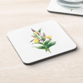 花： A011イエローレディースリッパ –  コースター (左側)