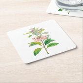 花： A013 Redvein Enkianthus - スクエアペーパーコースター (アングル)