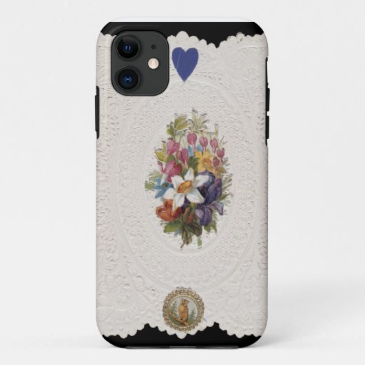 花、c.1840 (色lを描写するバレンタインカード Case-Mate iPhoneケース (裏面)